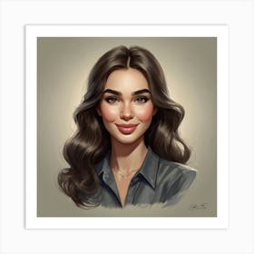 Default The Beautiful Girl In The Caricature Painting Is Depic 1 Art Print