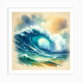 Watercolor Ocean Wave Art Print