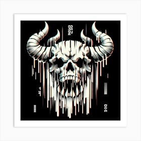 Skull With Horns Art Print