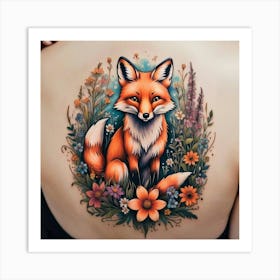 Fox In The Meadow Art Print