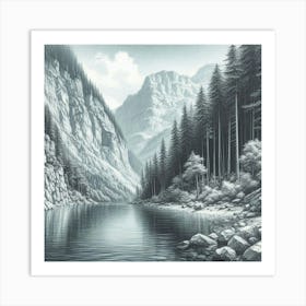 River In The Mountains Art Print