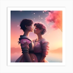 Two girls Art Print