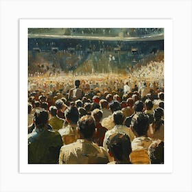 A Stadium Crowd Oil Painting Illustration 1718675164 1 Art Print