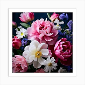 Peonies In A Vase Art Print