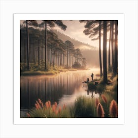 Sunrise In The Forest 3 Art Print