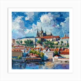 A Prague Castle In Prague Oil Painting Illustrat 1720028606 3 Art Print