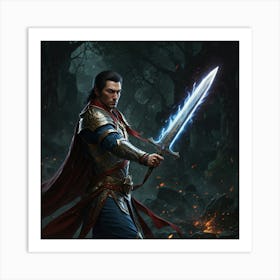 Man Holding A Sword Art Print