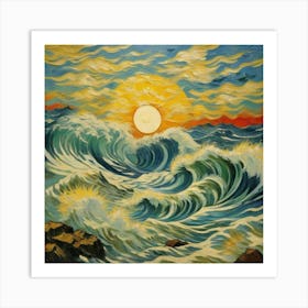 Crashing waves Art Print