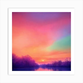 Sunset By The Lake 1 Art Print