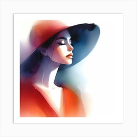 Woman In A Hat 11 Art Print