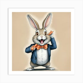 Rabbit In A Suit 46 Art Print