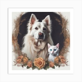 cat with l
dog Art Print