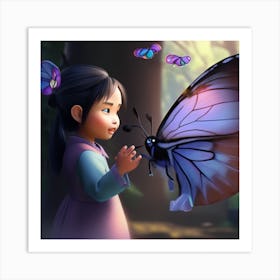 Butterfly In The Forest Art Print