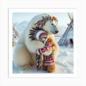 Polar Bear Hug Art Print