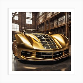 Golden Corvette 4 Art Print