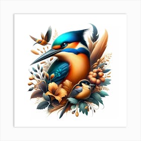 Kingfisher Bird Art Print