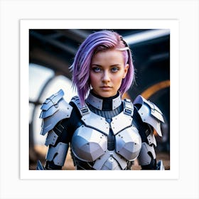 Girl In Armor Art Print