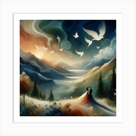 Couple In The Sky Art Print