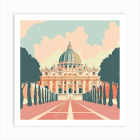 A Vatican City In Rome Minimal Illustration 1719920232 2 Art Print