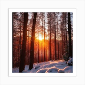 Sunset In The Forest 20 Art Print