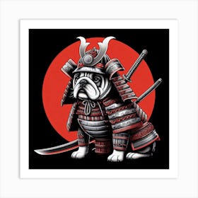 Samurai Bulldog Art Print