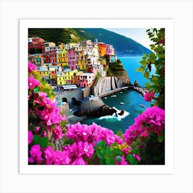 Cinque Terre Italy A Vibrant 4 Art Print