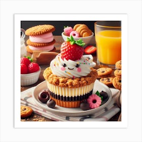 Cupcakes And oatmealCookies Art Print