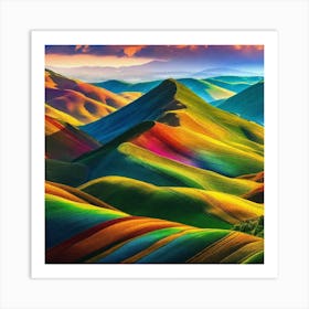 Rainbow Hills 1 Art Print