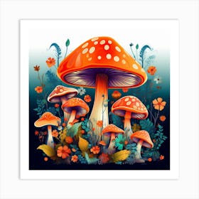 Mushroom Garden 3 Art Print