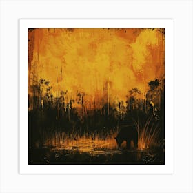 Bear In The Woods 4 Art Print