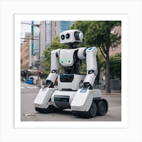 Robot On The Street 5 Art Print