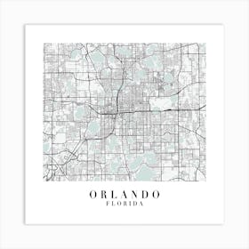 Orlando Florida Street Map Minimal Color Square Art Print
