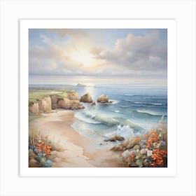 Sunset On The Beach Art Print