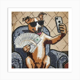 A Mosaic Of A Dog Holding A Large Amount X8e0o3lgqwkpwsotqthwja Qysks 6gqvwokdgpmtbfaa Poster