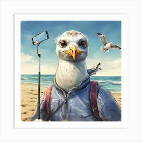 Seagull On The Beach 10 Art Print