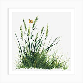 Watercolor-Spring-Grass-Clipart.10 Art Print