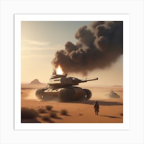 Tank In The Desert 3 Art Print