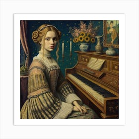 Lady At The Piano 2 Art Print