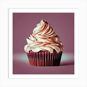 Cupcake On A Purple Background Art Print