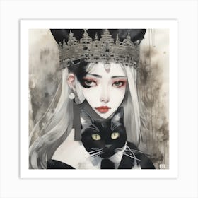 Queen cat and me  Art Print