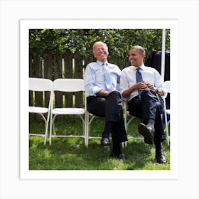 Biden And Obama Sharing A Laugh Art Print