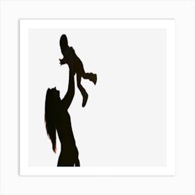 Silhouette Of A Woman Holding A Child Art Print