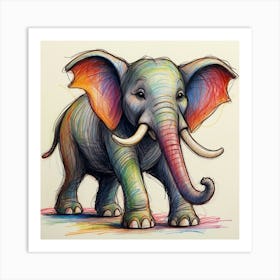 Elephant In Color Art Print