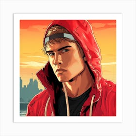 GTA Style Justin Bieber Art Print