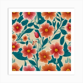 Floral Pattern 9 Art Print