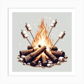 Campfire With Marshmallows 3 Art Print