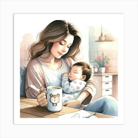 Mommy And Baby Art Print