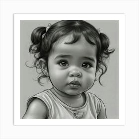 Portrait Of A Baby Girl Art Print