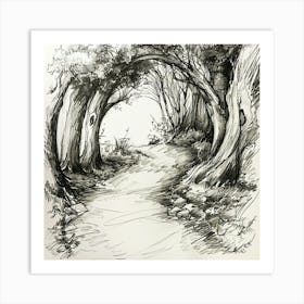 Path Through The Woods 1 Art Print