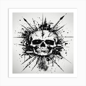 Skull With Arrows Art Print